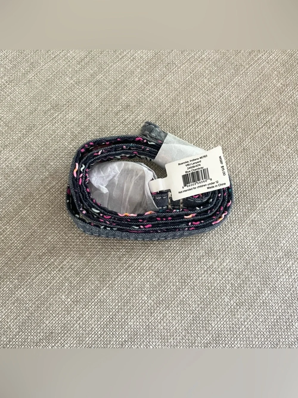 NWT Vera Bradley Breakaway Lanyard~Blue Chambray
